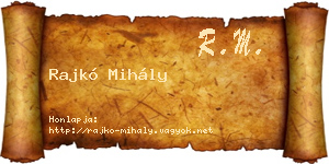 Rajkó Mihály névjegykártya